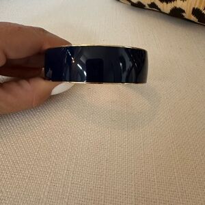 J. CREW ENAMEL BANGLE NAVY AND GOLD